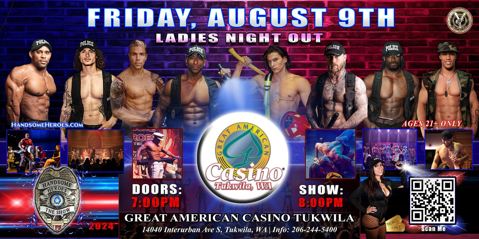 Banner image for Tukwila, WA - Handsome Heroes: The Show Round 2! "Good Girls Go to Heaven, Bad Girls Leave in Handcuffs!"