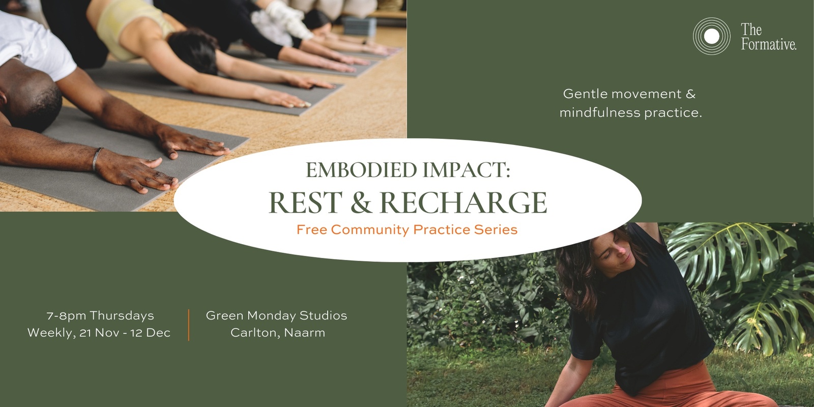 Banner image for Embodied Impact: Rest & Recharge | Free Community Movement & Mindfulness Series