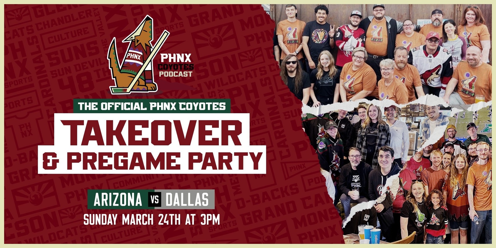 Banner image for PHNX Coyotes Pregame and Takeover 