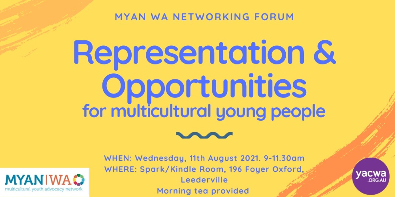 Banner image for MYAN WA Network Forum: Representation & Opportunities 