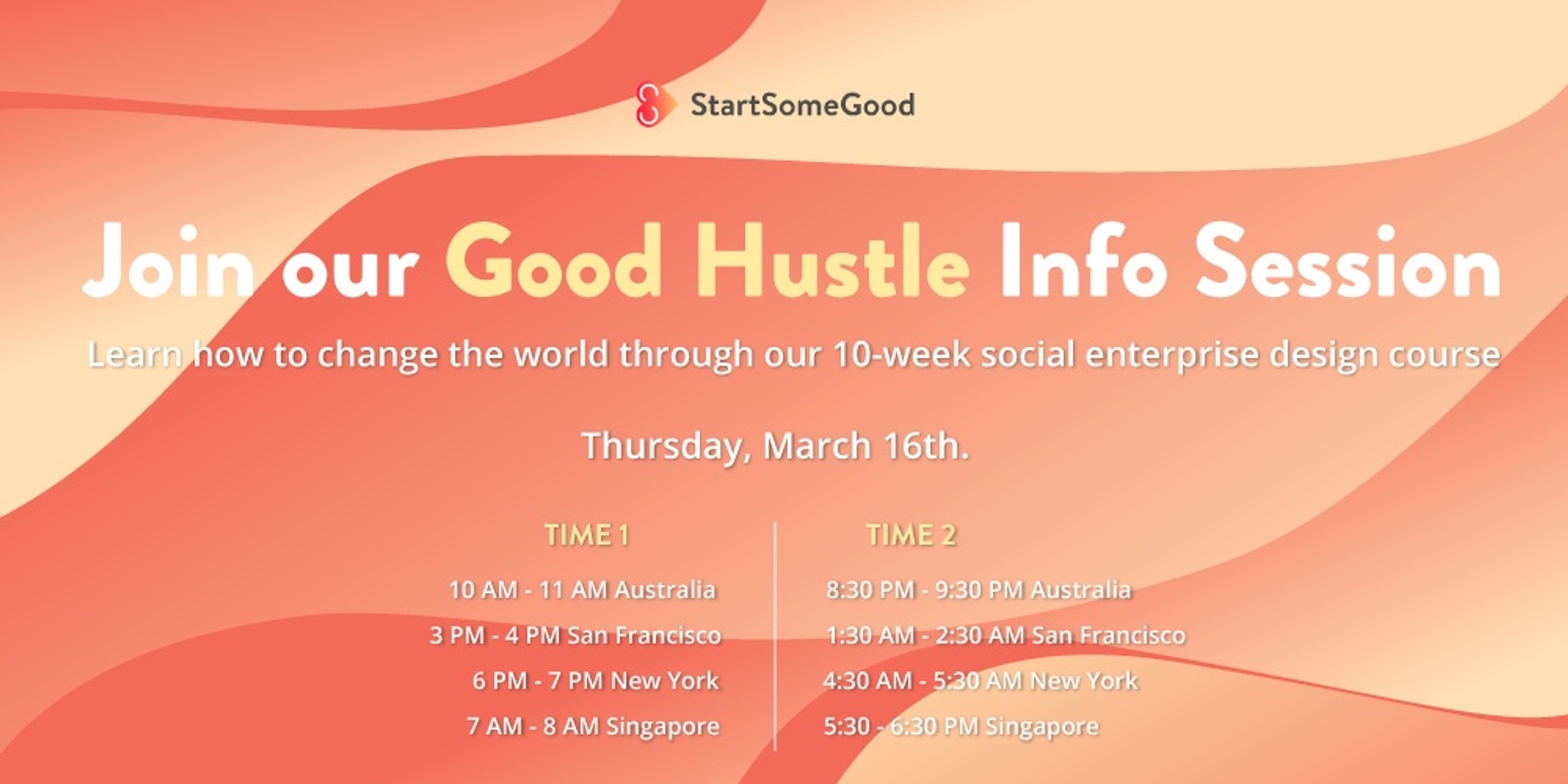 Banner image for The Good Hustle Social Enterprise Design Course - Free Info Session