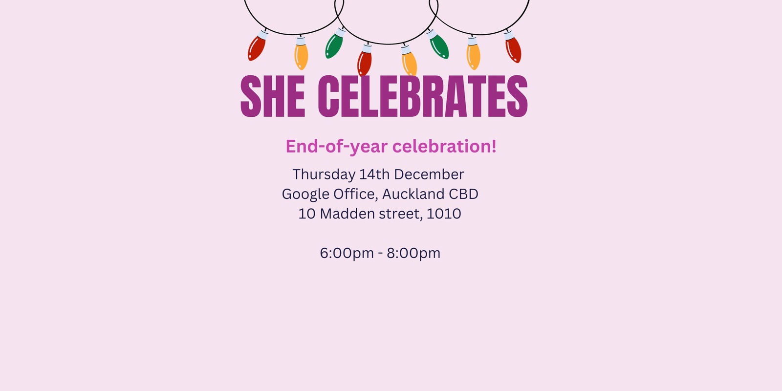 Banner image for She celebrates - End of Year Event