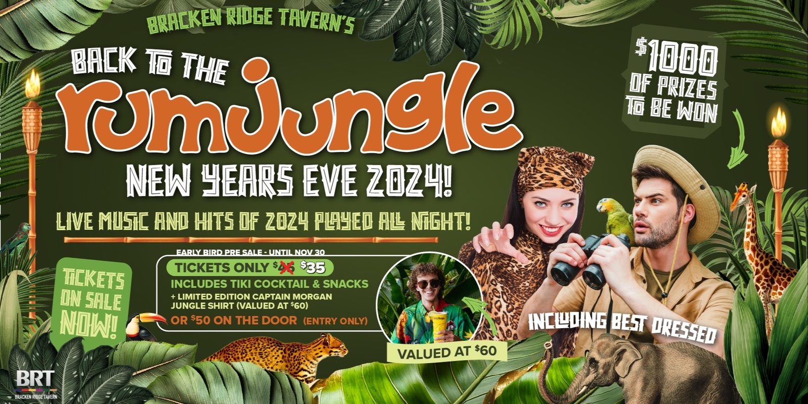 Banner image for Back To The Rum Jungle - NYE at The BRT!