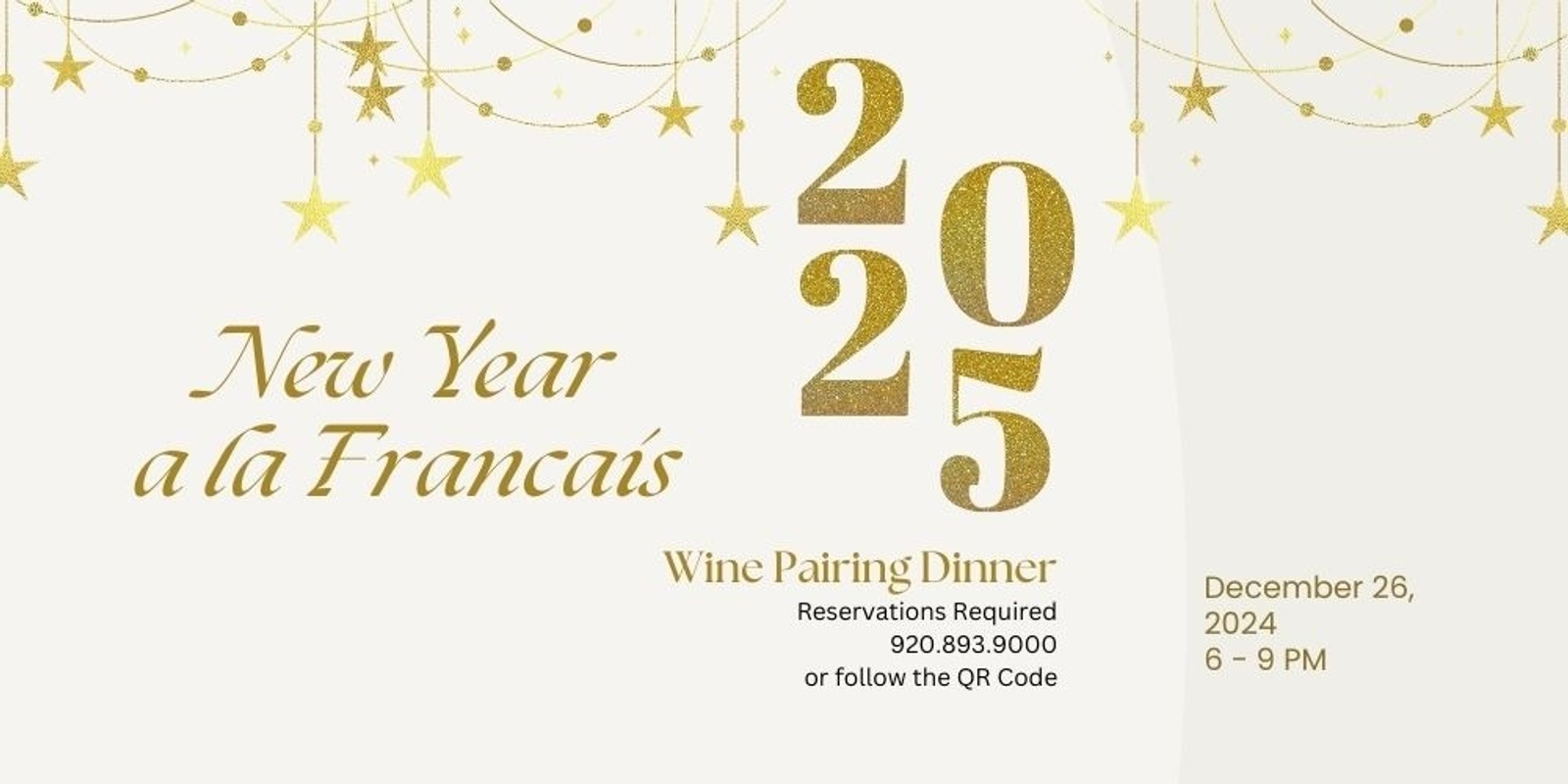 Banner image for 2025 New Year a la Francais Wine Pairing Dinner