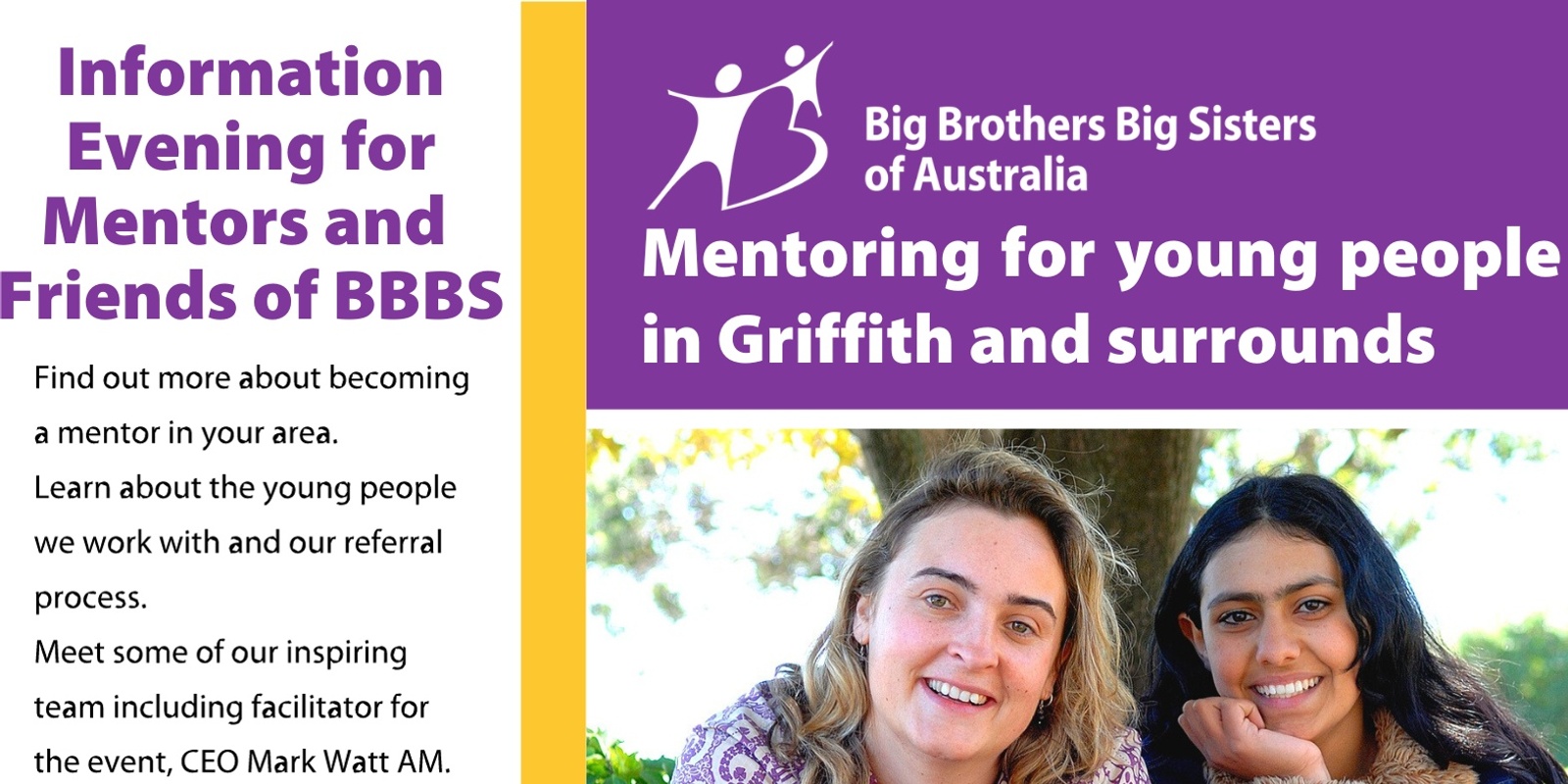 Banner image for Mentor and Friends of BBBS Information Evening