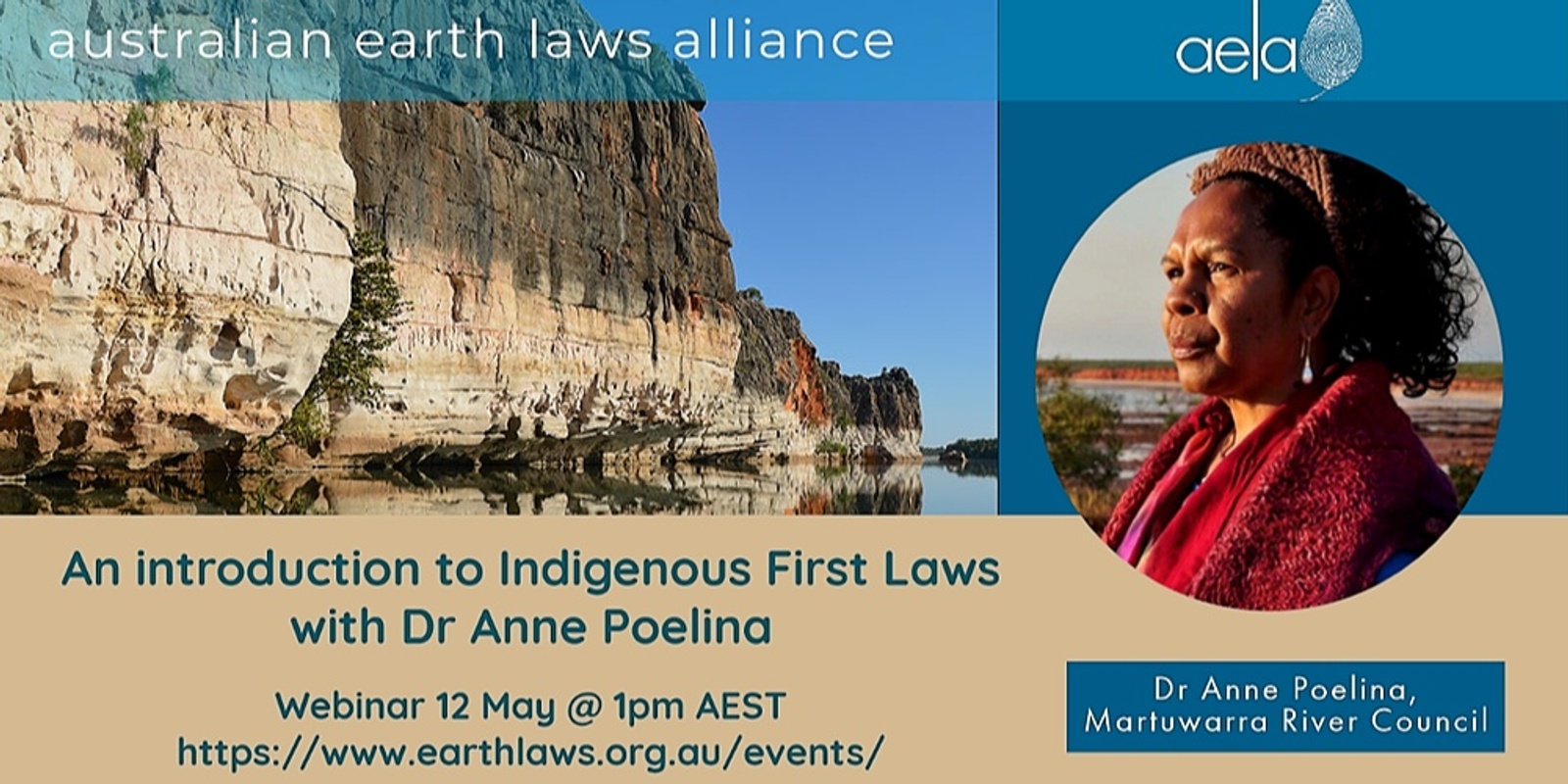 Banner image for AELA Webinar - Introduction to Indigenous First Laws with Dr Anne Poelina