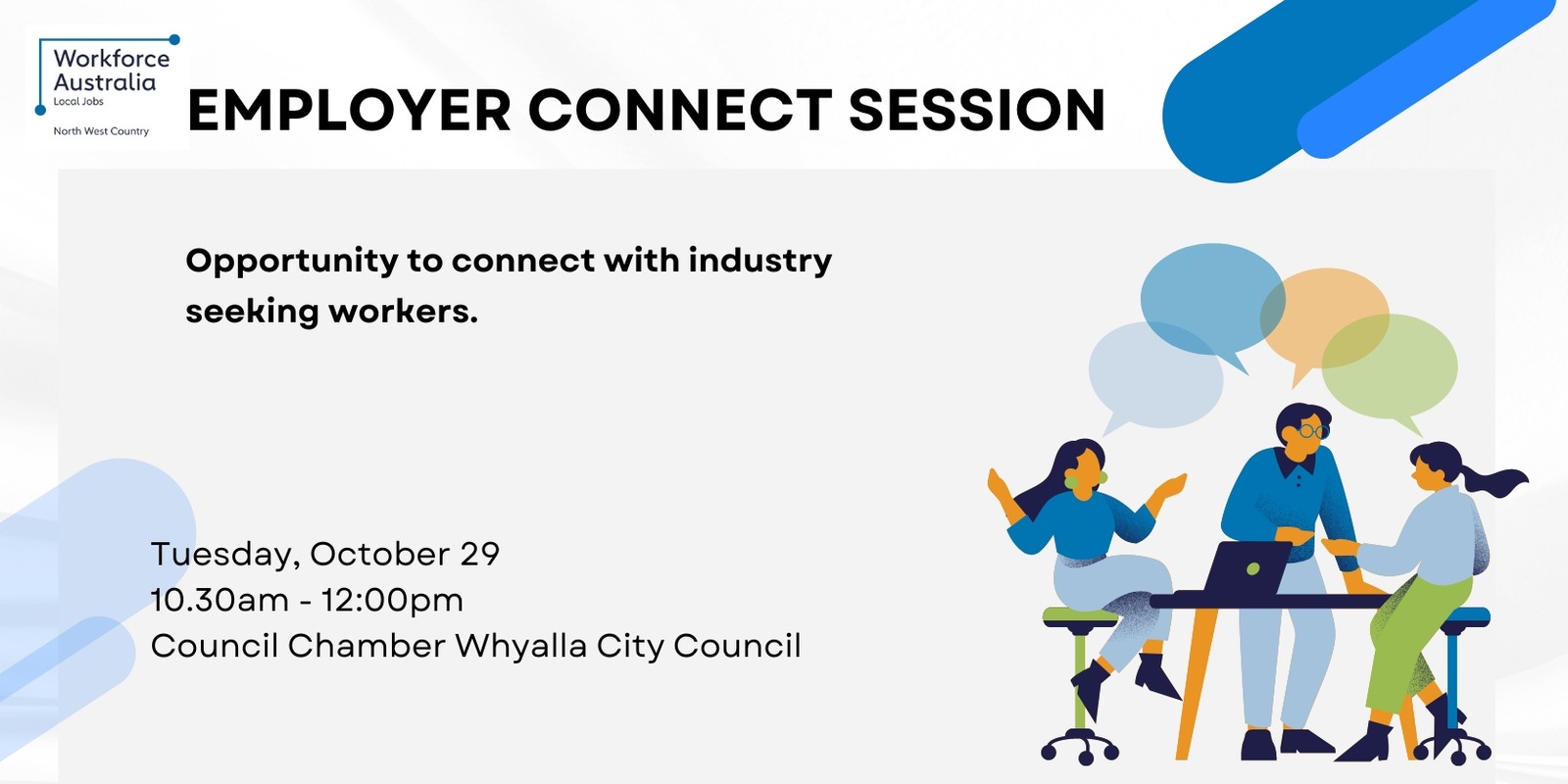 Banner image for Employer Connect Session - October 29  - Whyalla