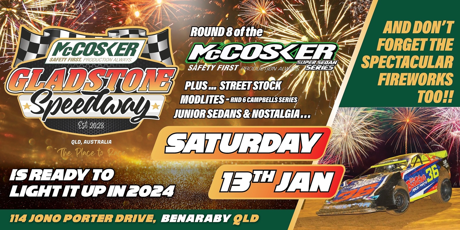 Banner image for McCosker Gladstone Speedway : Super Sedan Series (Round 8)  