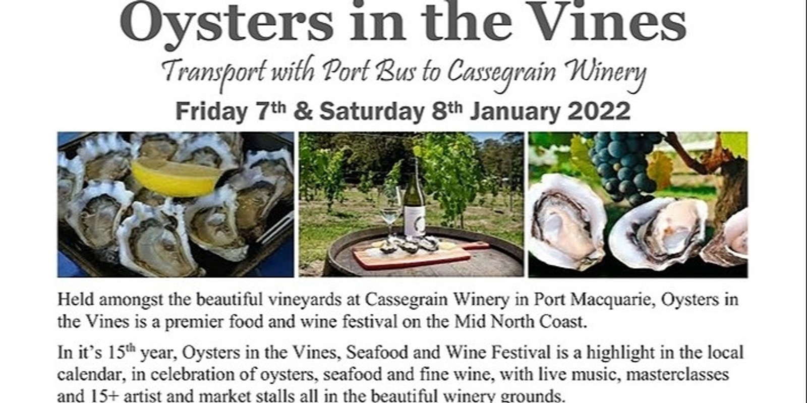 Banner image for Oysters in the Vines Transport
