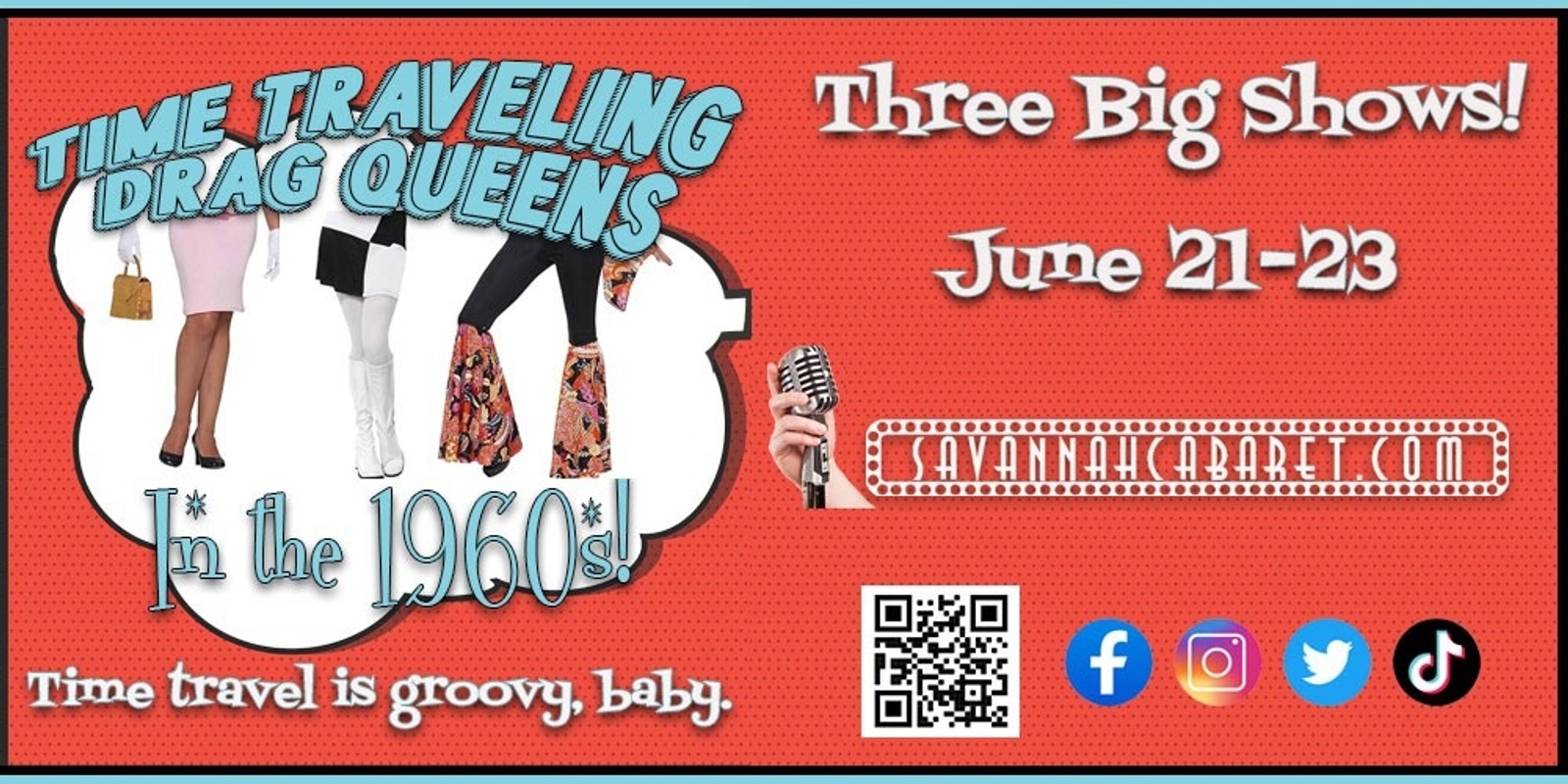 Banner image for Time Traveling Drag Queens in the 1960s! Saturday 6/22/24 3pm