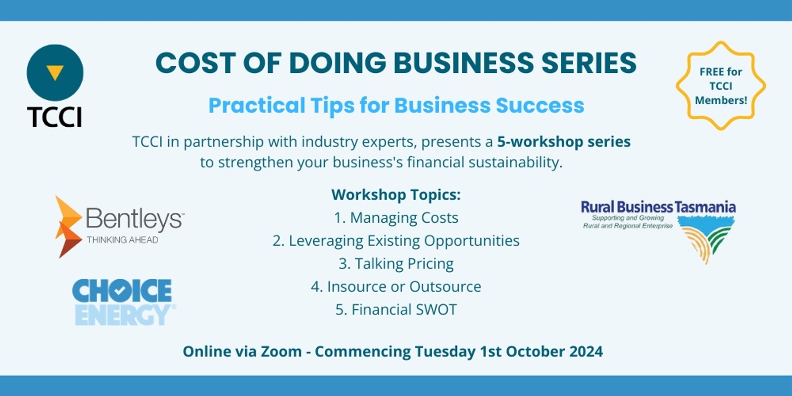 Banner image for Cost of Doing Business Full Series Workshops 1 - 5 