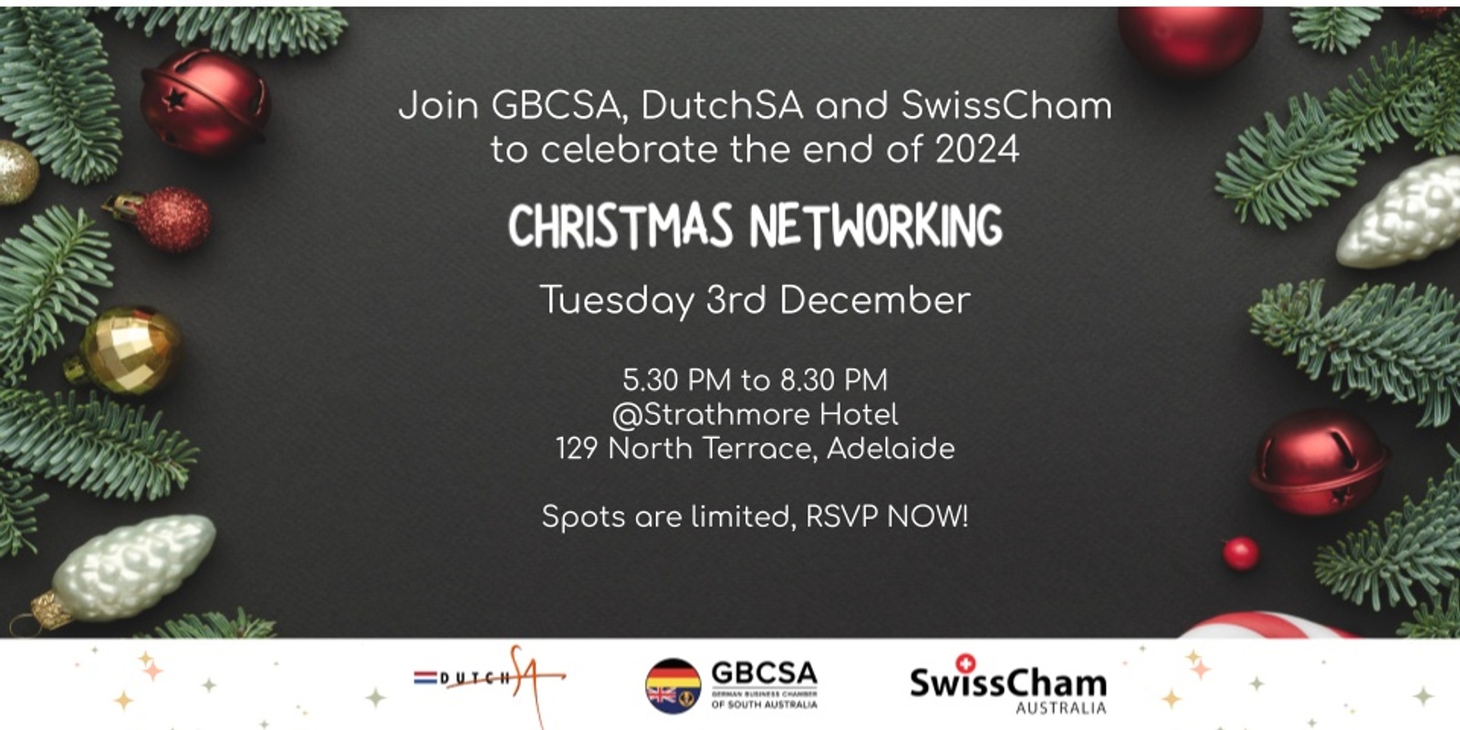 Banner image for GBCSA-DutchSA-SwissCham  Christmas Networking Event - 2024