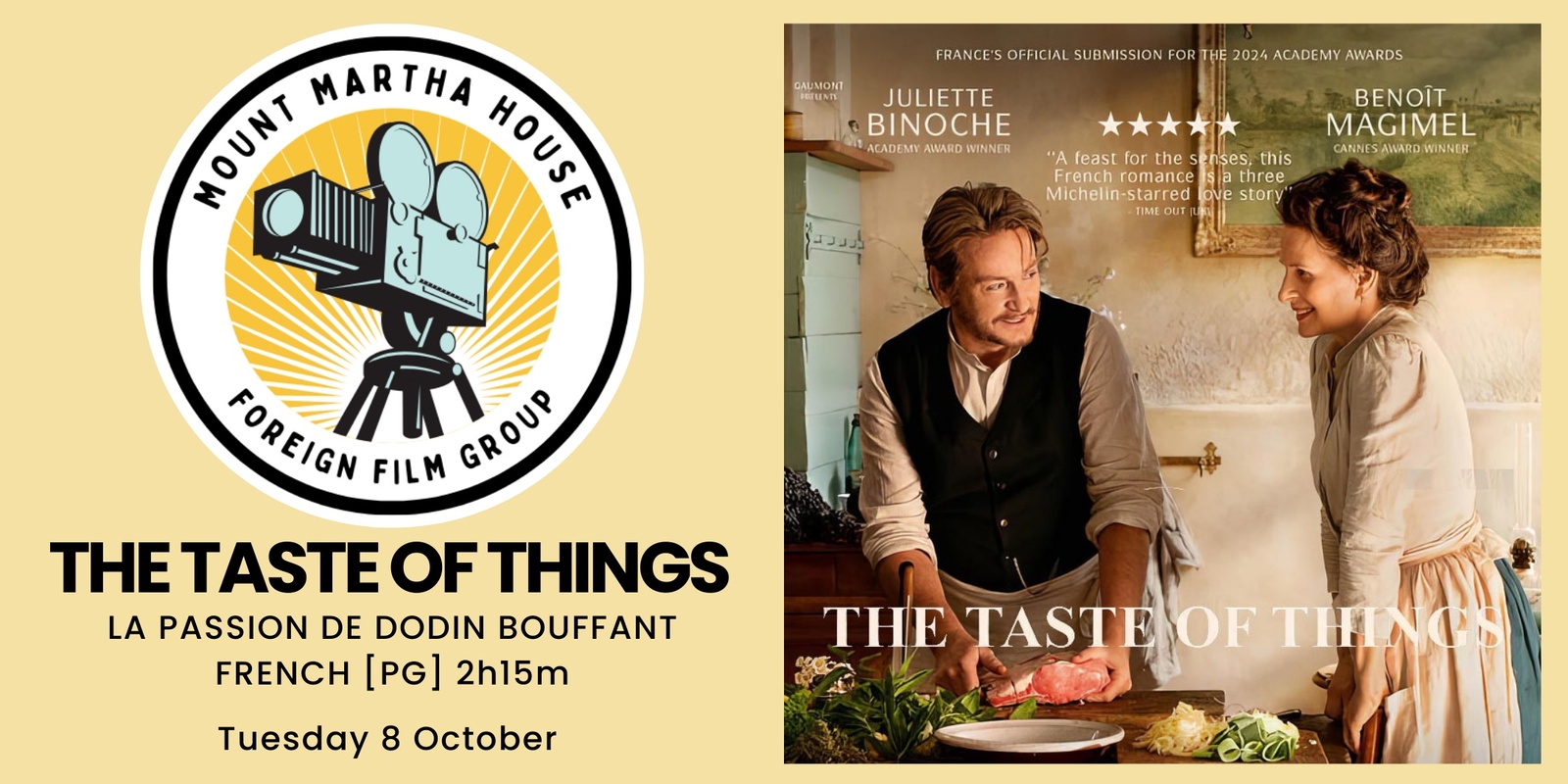 Banner image for Foreign Film Group Screening - The Taste of Things [PG] 2h15m