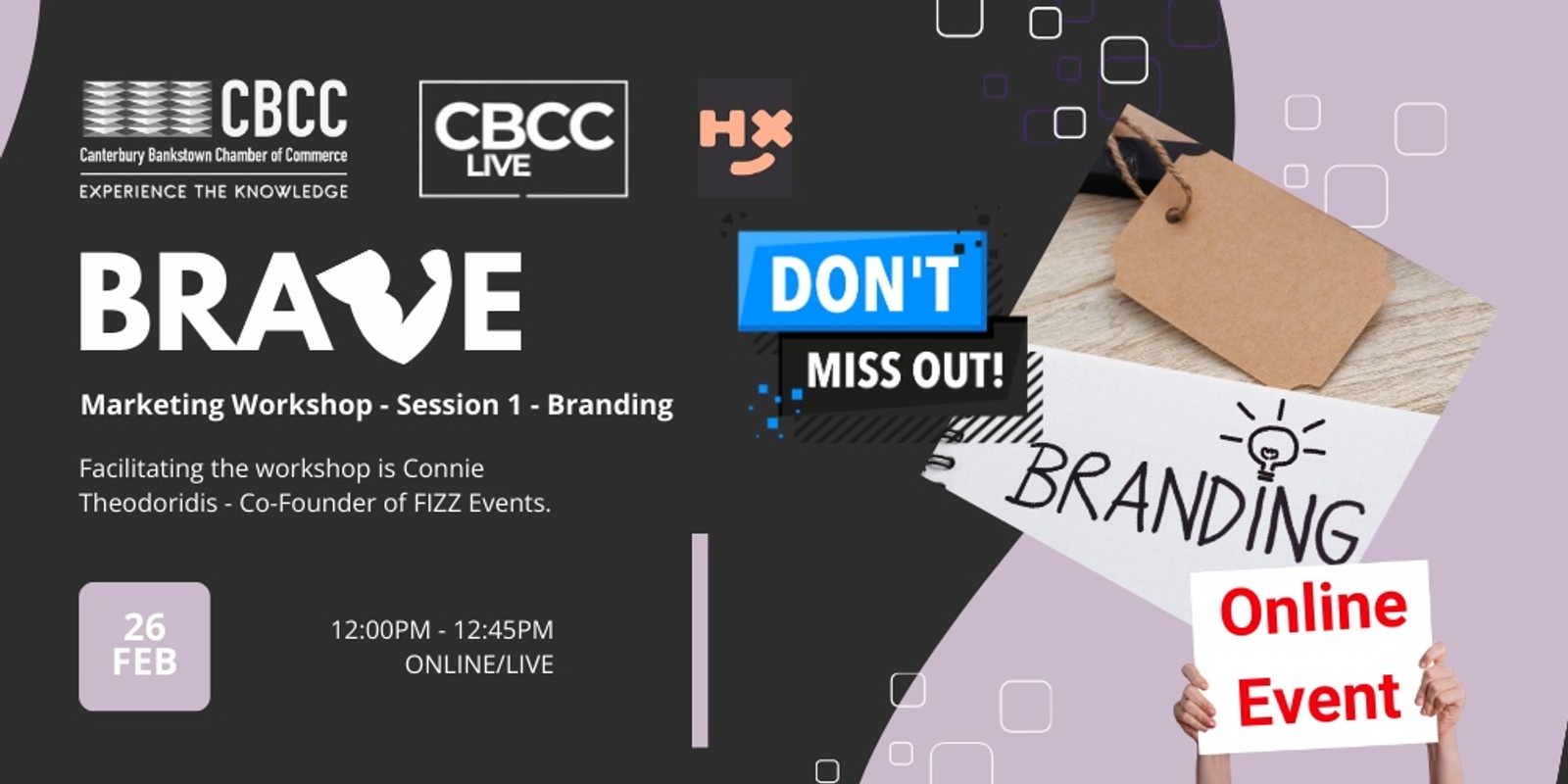 Banner image for CBCC - BRAVE - Workshop 1 - Branding