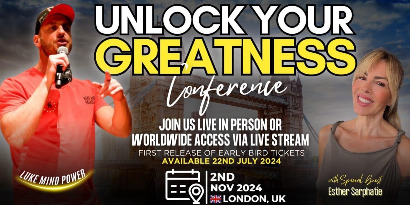 Banner image for UYG LIVE EVENT IN LONDON WITH LUKE MIND POWER & ESTHER SARPHATIE