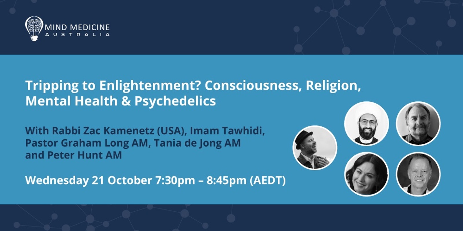 Banner image for MMA FREE Webinar Series - Tripping to Enlightenment? Consciousness, Religion, Mental Health & Psychedelics