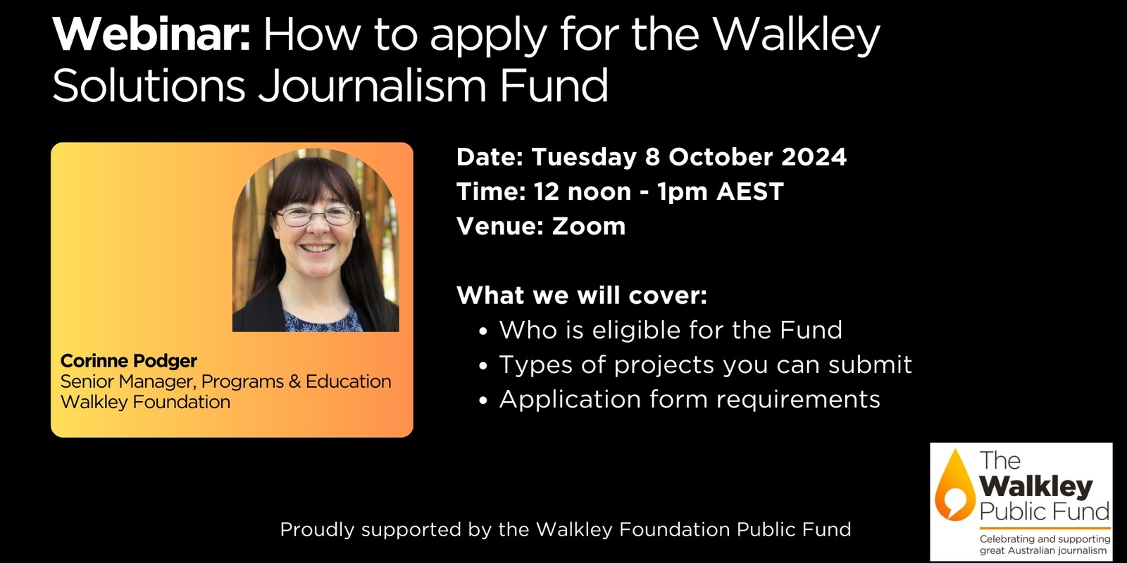 Banner image for WEBINAR: How to apply for the Walkley Solution Journalism Fund