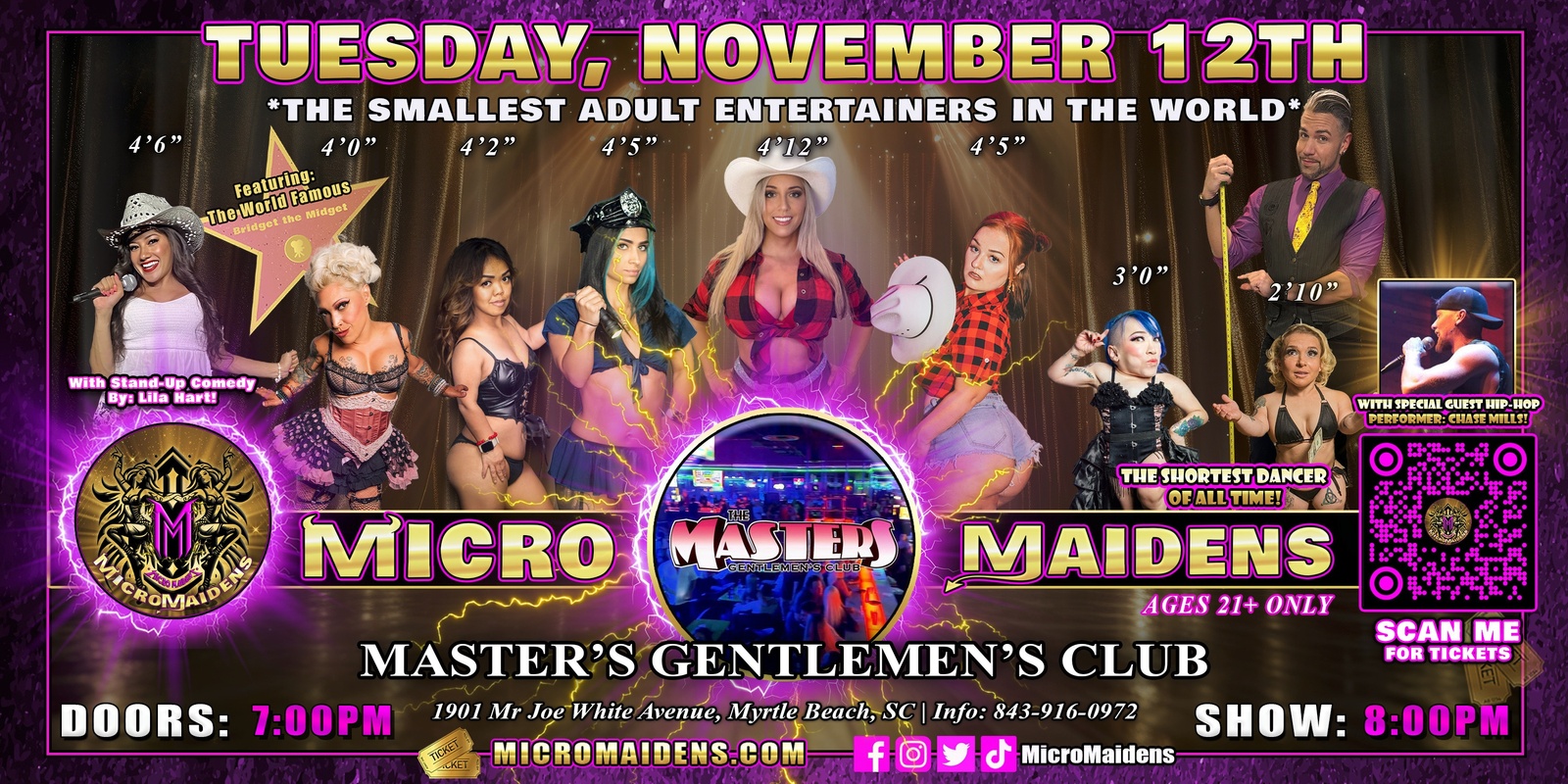 Banner image for Myrtle Beach, SC - Micro Maidens: Dwarf Dancers @ Master's Gentlemen's Club "The Only Micro Revue in the World!"