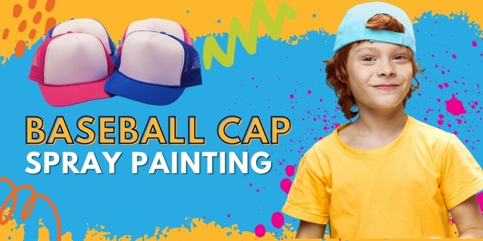 Banner image for School Holiday Fun Factory | Baseball Cap Spray Paint Session