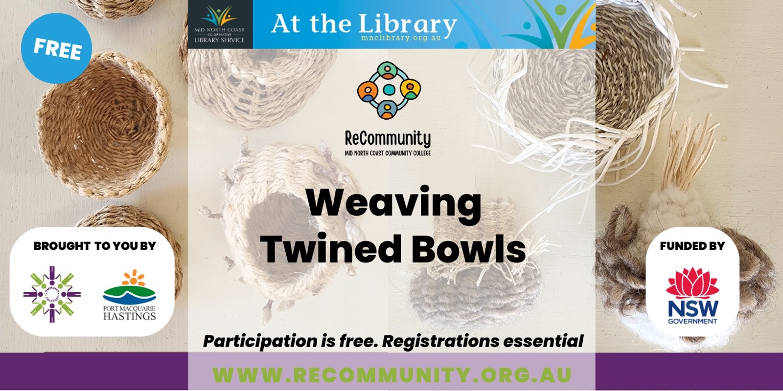 Banner image for Weaving Twined Bowls | PORT MACQUARIE