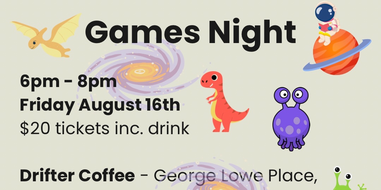 Banner image for Drifter Games Night - Aliens & Evolution