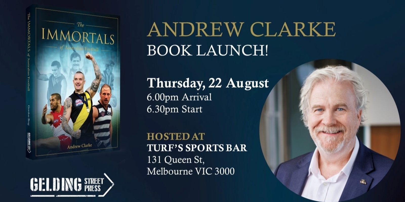 Banner image for BOOK LAUNCH | The Immortals of Australian Football