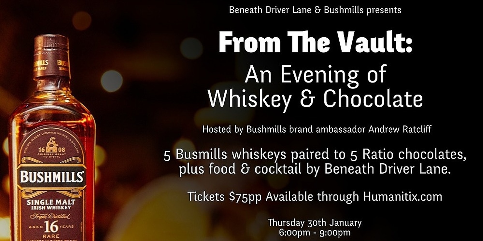 Banner image for From The Vault - An evening of whiskey and chocolate