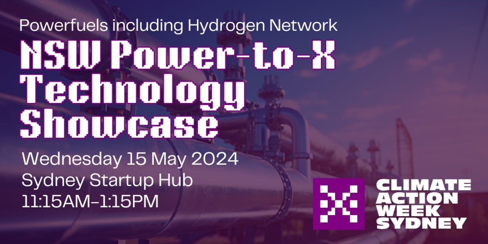 Banner image for NSW Power-to-X Technology Showcase - Powerfuels Including Hydrogen Network