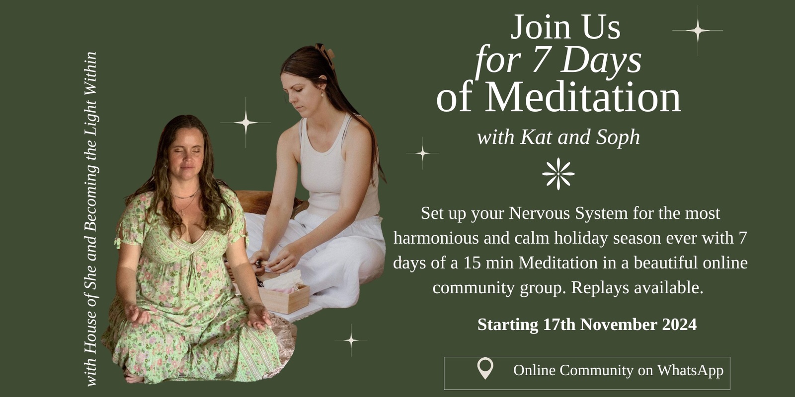 Banner image for 7 day Meditation with Soph & Kat