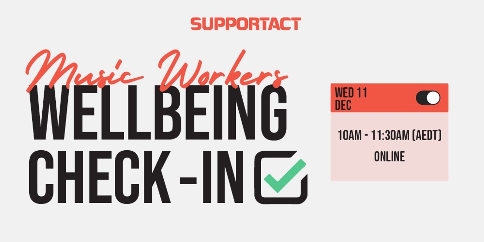 Banner image for Music Worker Wellbeing Check In