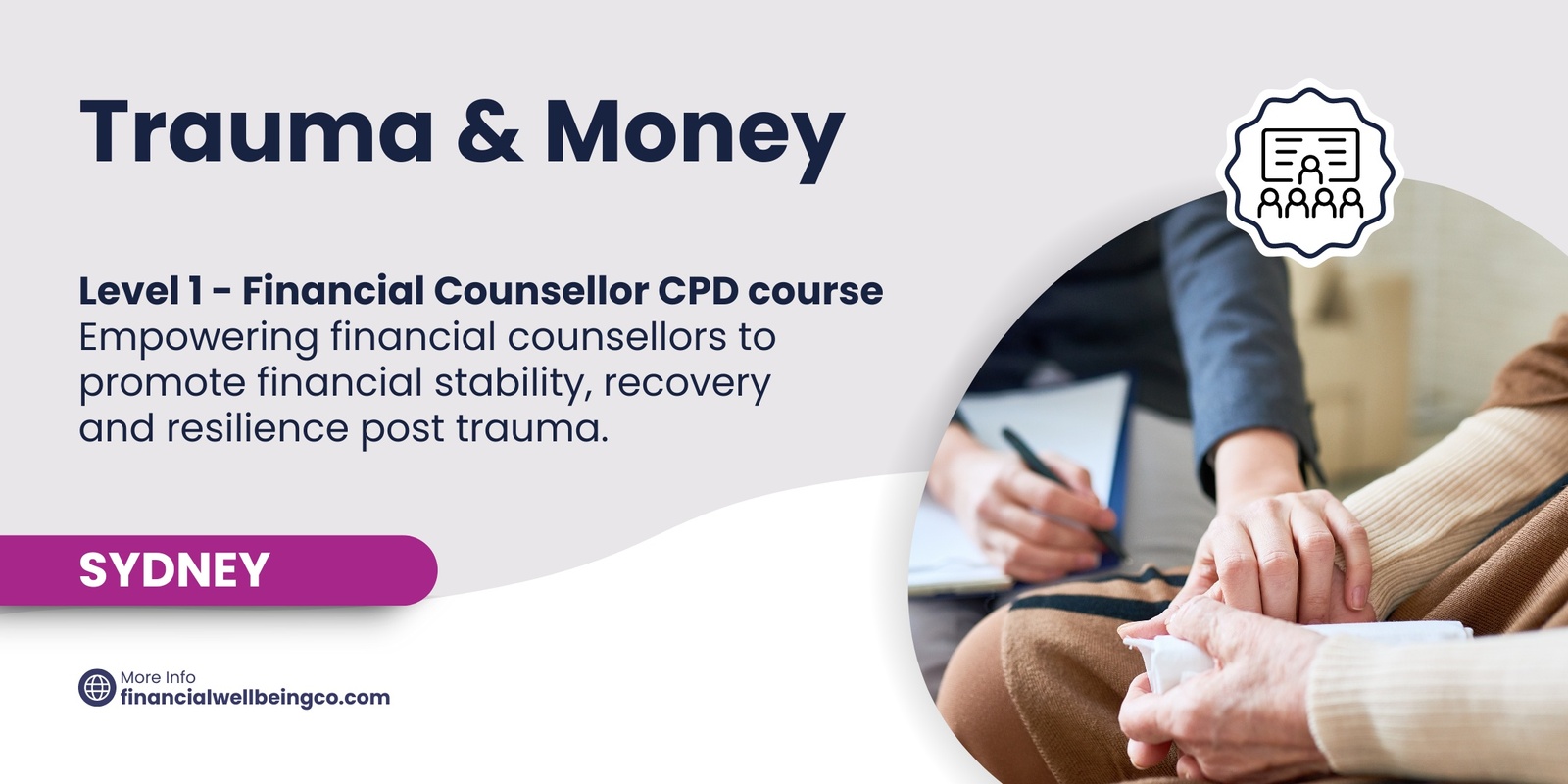 Banner image for Trauma and Money - Financial Counsellor Level 1 - Sydney