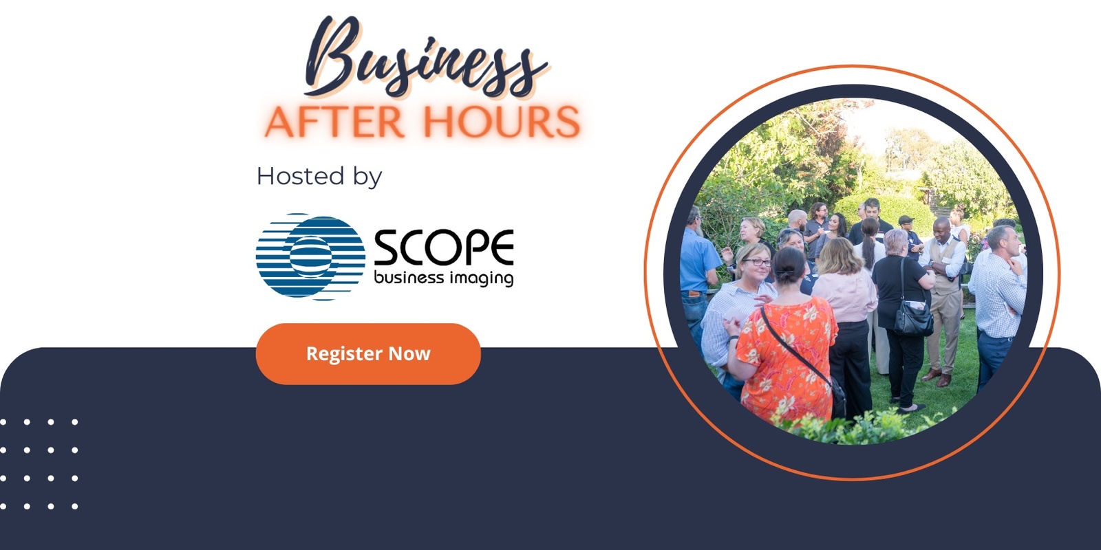 Banner image for February Business After Hours, hosted by Scope Business Imaging