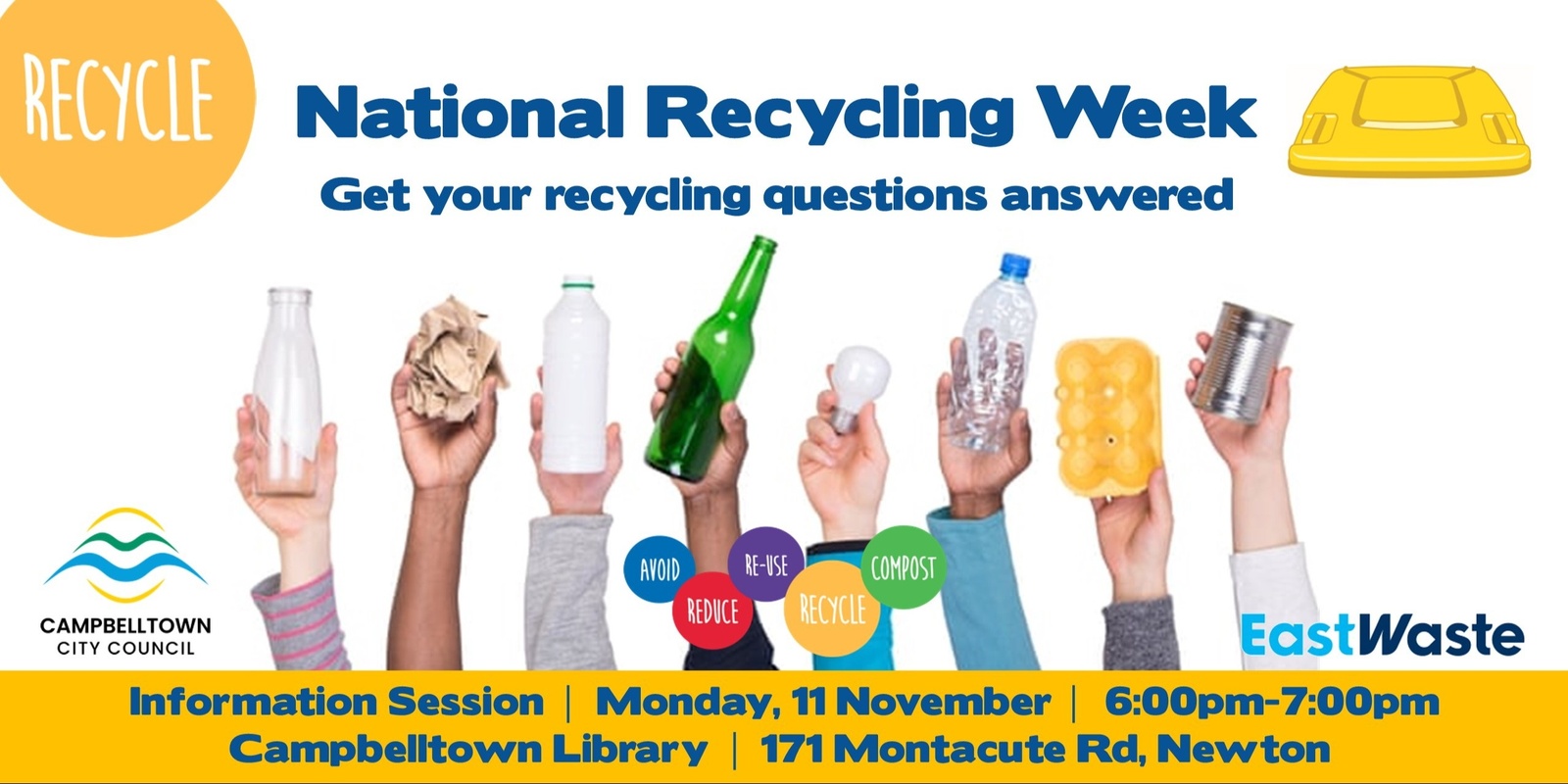 Banner image for National Recycling Week with East Waste