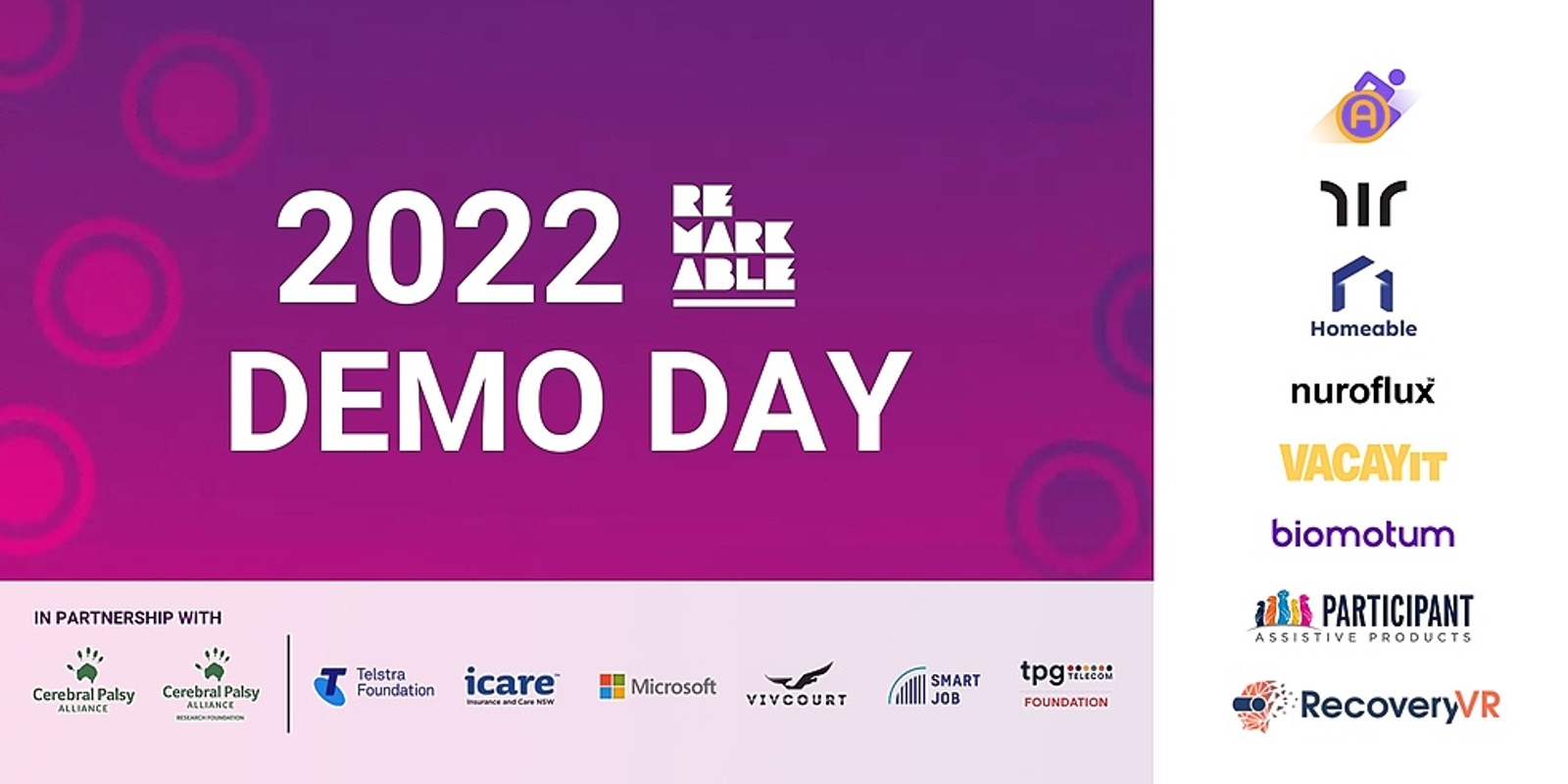 Banner image for 2022 Remarkable Accelerator Demo Day | Screening 1