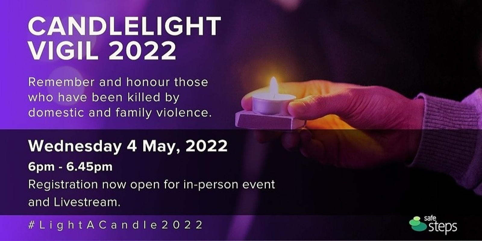 Banner image for Family Violence Candlelight Vigil 2022 