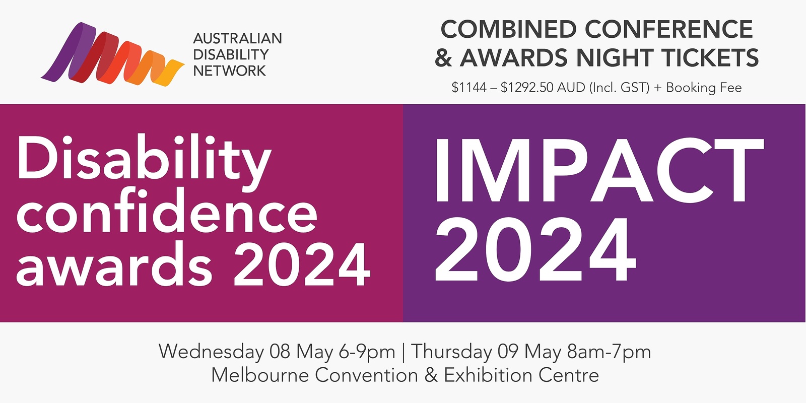 Banner image for Australian Disability Network - 2024 IMPACT Conference and Disability Confidence Awards