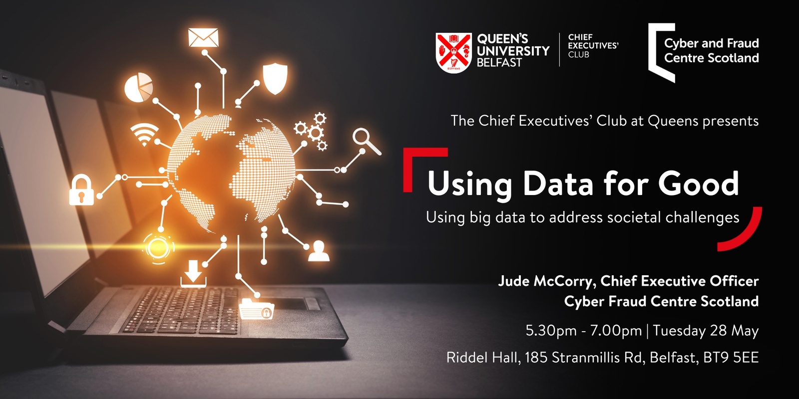 Banner image for Using Data for Good with Jude McCorry, CEO of the Cyber and Fraud Centre