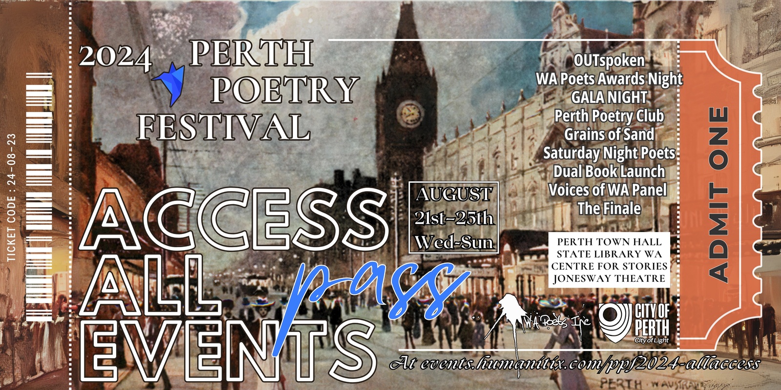 Banner image for ALL ACCESS PASS |  Perth Poetry Festival 2024