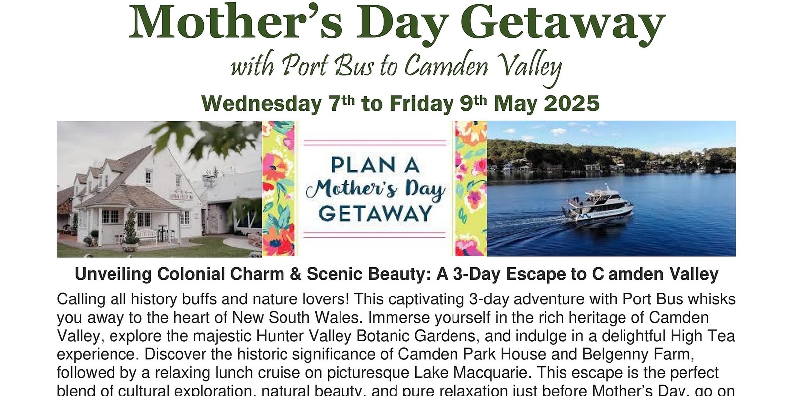 Banner image for 3-Day Mother's Day Getaway