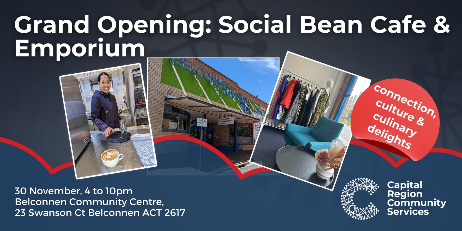 Banner image for Grand opening: Social Bean Cafe & Emporium