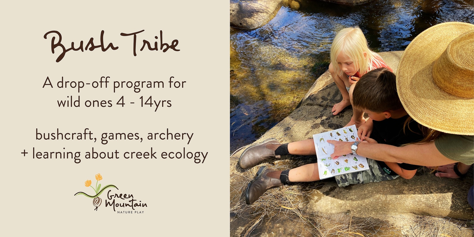 Banner image for Term 1, 2025. Bush Tribe (4-14yrs) - Creeks + Critters high summer