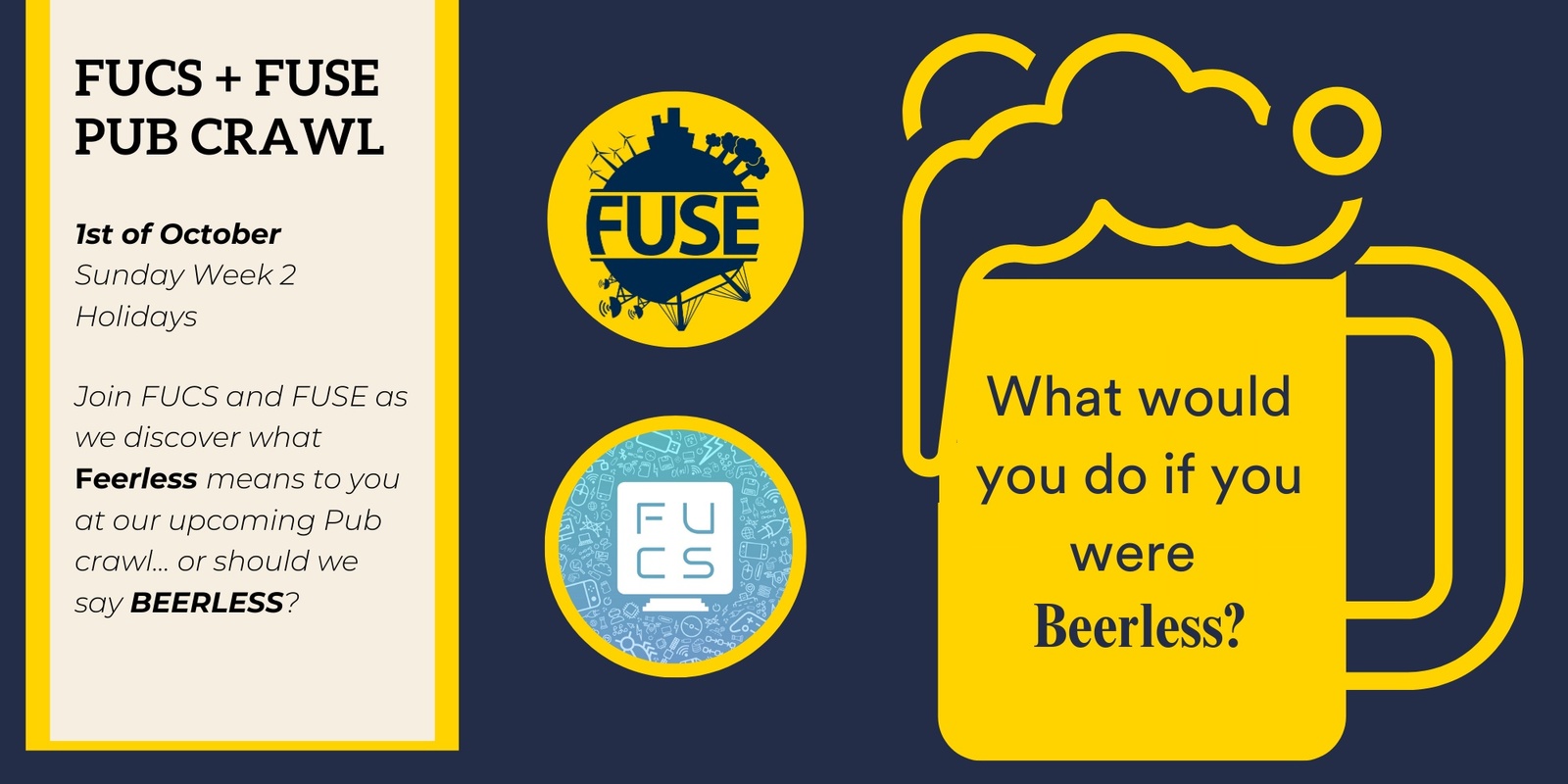 Banner image for What Would You Do If You Were Beerless: FUCS / FUSE Pub Crawl