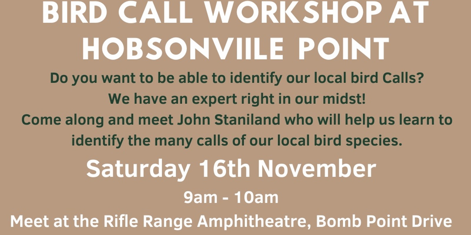 Banner image for Bird call workshop