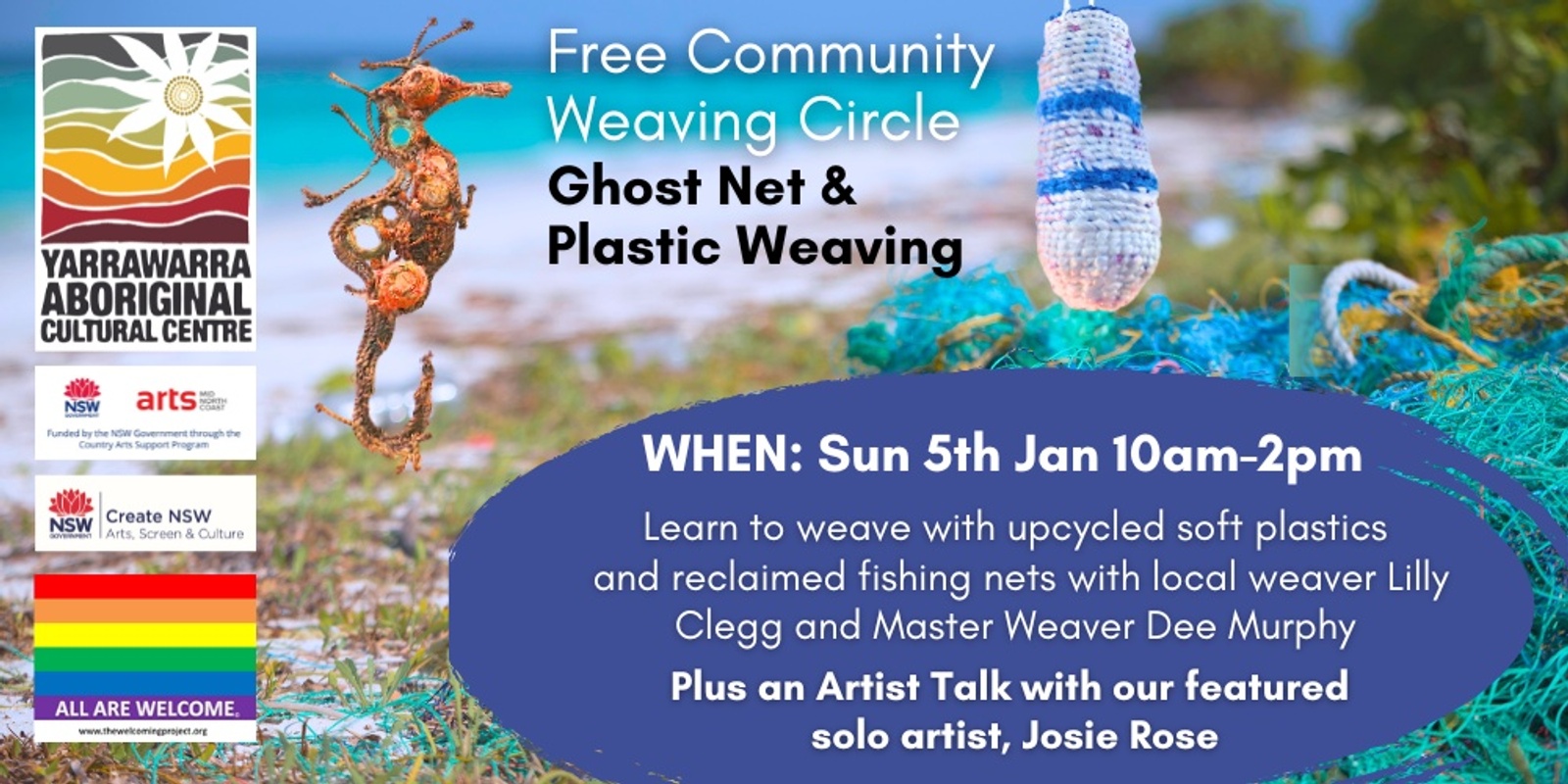 Banner image for Free Community Weaving Circle: Ghost nets and upcycled plastics