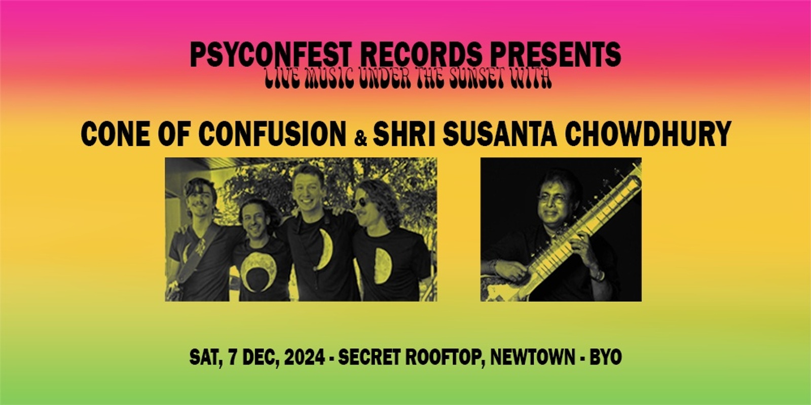 Banner image for Cone of Confusion & Shri Susanta Chowdhury – secret rooftop location 