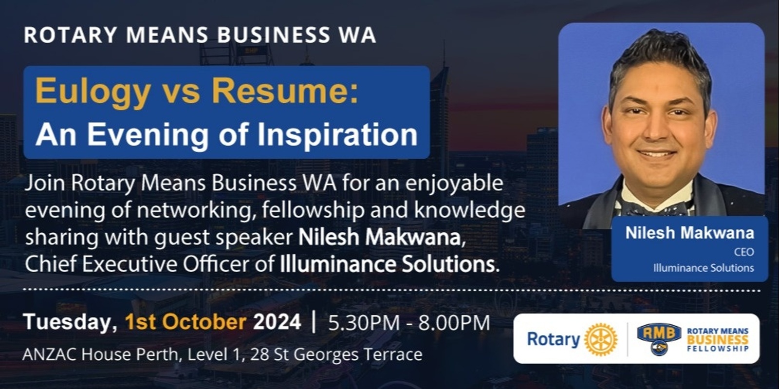 Banner image for Eulogy vs Resume: An Evening of Inspiration. 