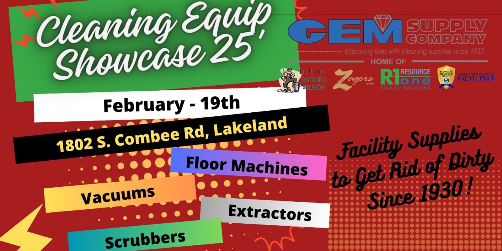 Banner image for GEM Supply Cleaning Equipment Showcase * Lakeland*  2.19.25 