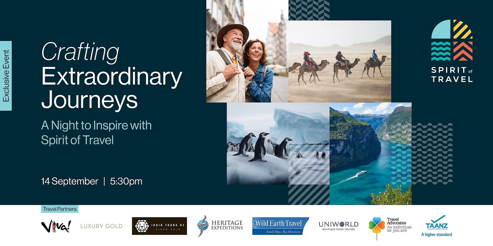 Banner image for Crafting Extraordinary Journeys: A Night to Inspire with Spirit of Travel