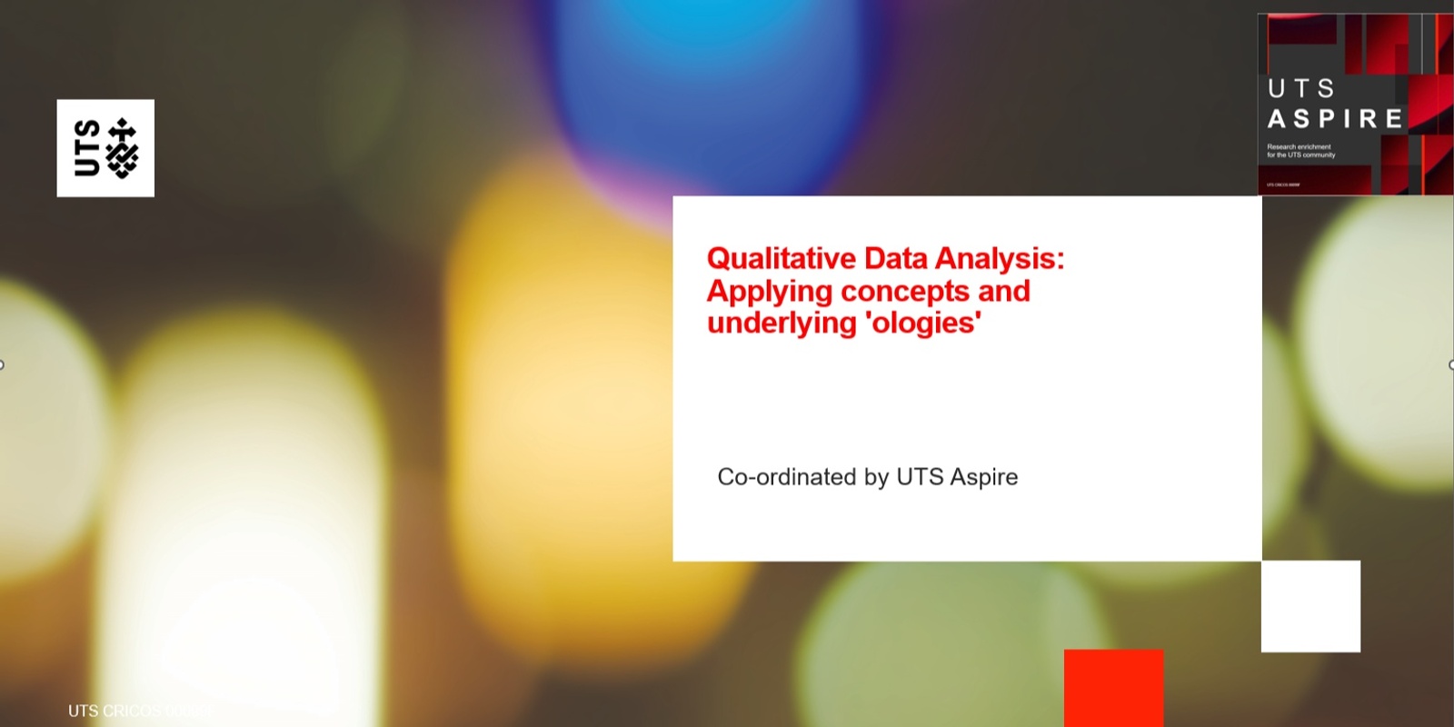 Banner image for Qualitative Data Analysis: Applying concepts and underlying 'ologies'