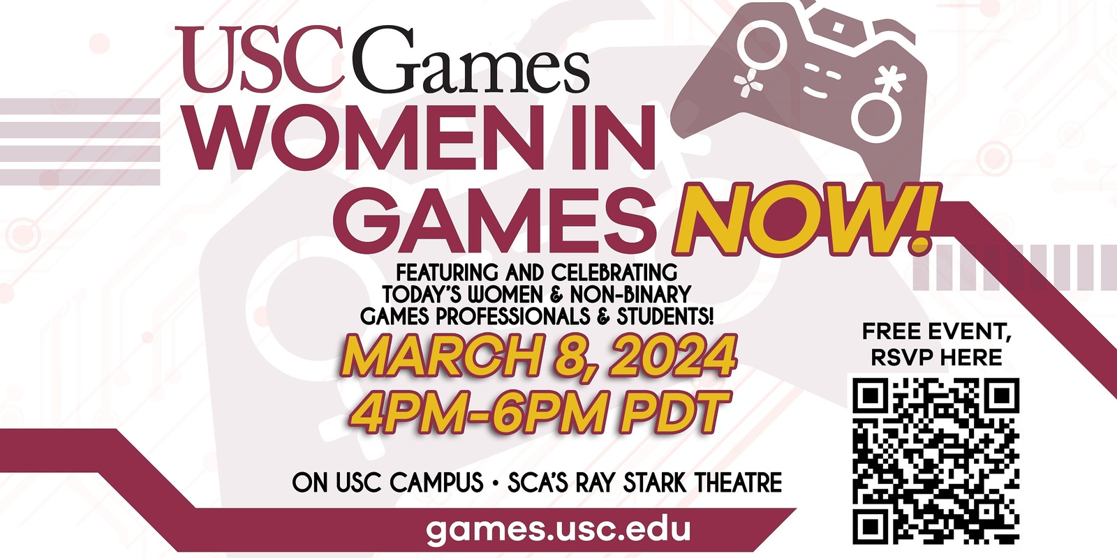 Banner image for Women in Games NOW! Hosted by USC Games